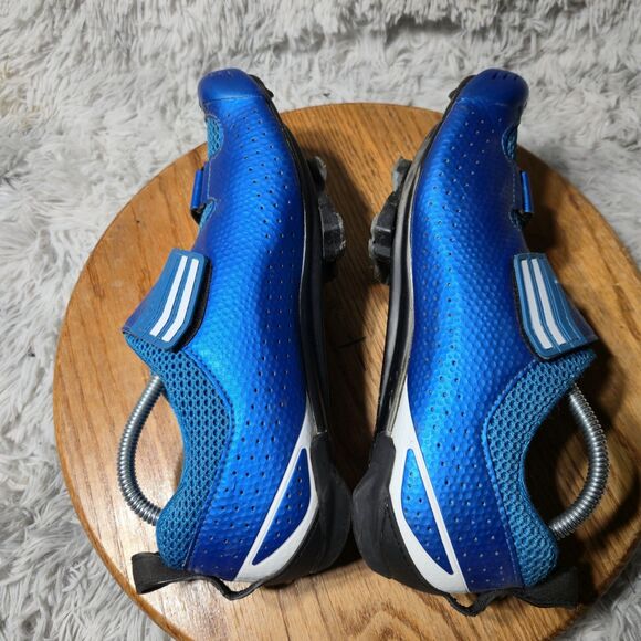 Shimano SH-TR9 Men Size 8 EU Blue 41.5 Triathlon Carbon Cycling 3 Bolt Road Shoe - Picture 4 of 10